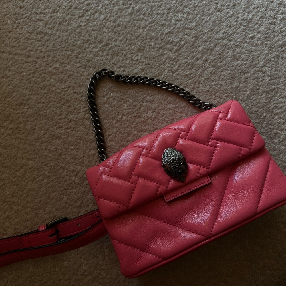 Kurt Geiger Pink Shoulder Bag with Glossy Finish